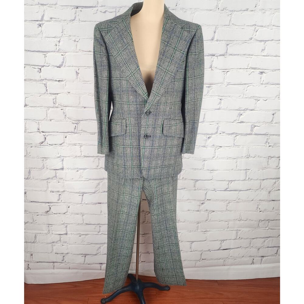 Vtg Hardy Amies of London Mens S Suit Tweed Wool proffesional office corporate